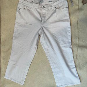Nine West Women's Stretch Relaxed Leg Chrystie Capri Pants White - New - Size 16